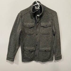 Eddie Bauer Men's Textured Knit Utility Jacket‎ Charcoal Grey XS Snap Front